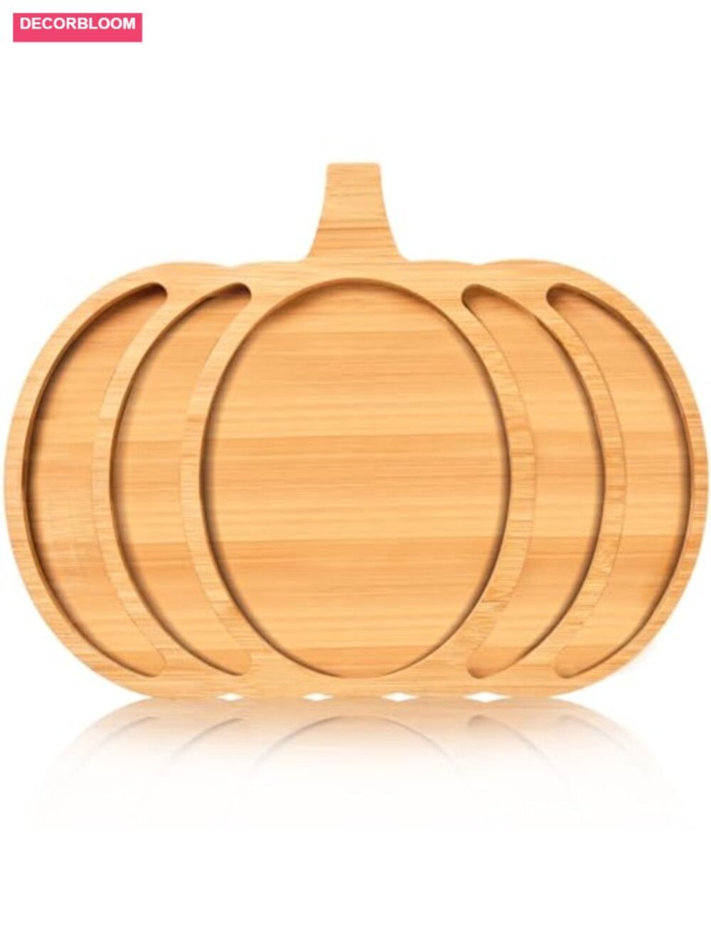 Bamboo Pumpkin Serving Platter Tray 5 Grid Charcuterie Board Thanksgiving